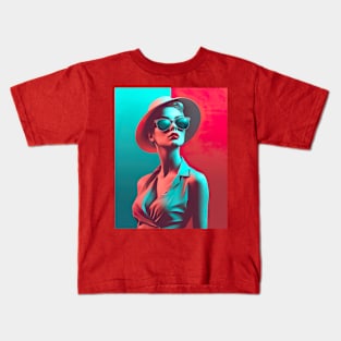 Minimalistic art of Fashion Girl, spas, casinos and salon bars Kids T-Shirt